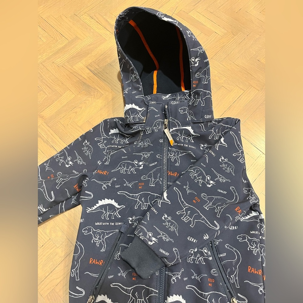 Dinosaur coat lined with fleece
